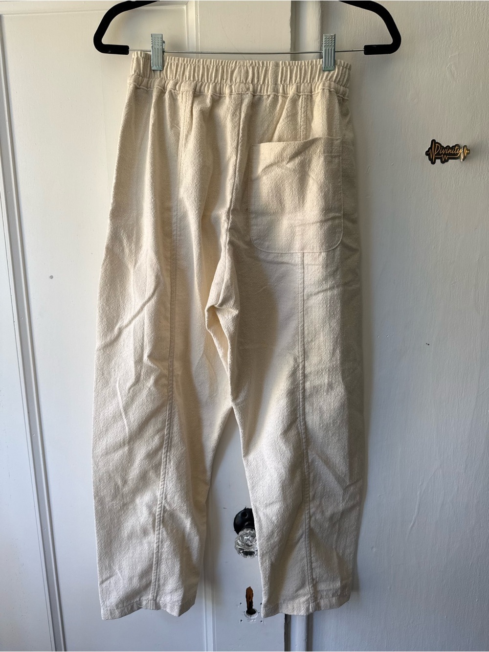 Zara Men's Ivory Elastic-Waist Joggers - Picture 3 of 3